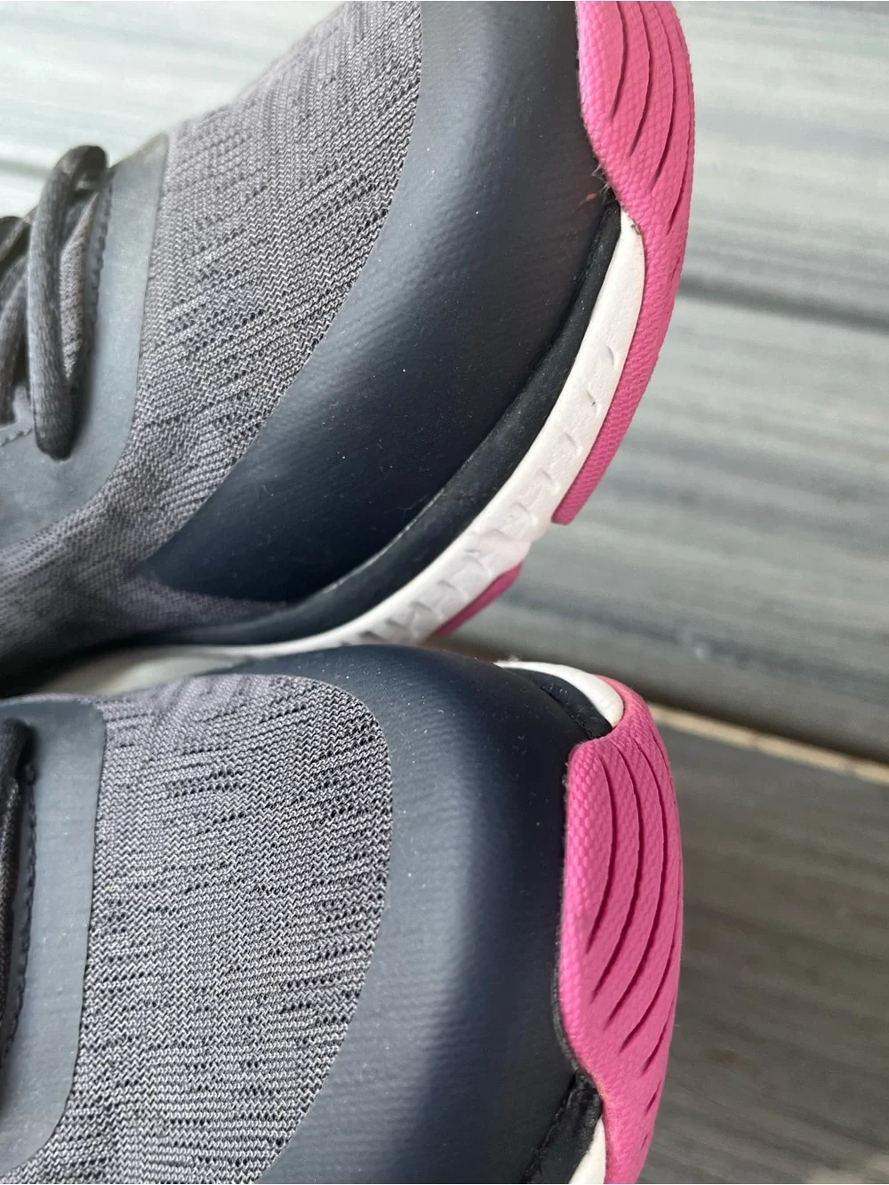 Ryka Re Run Gray Athletic Shoes with Pink and Yellow Accents 8.5M